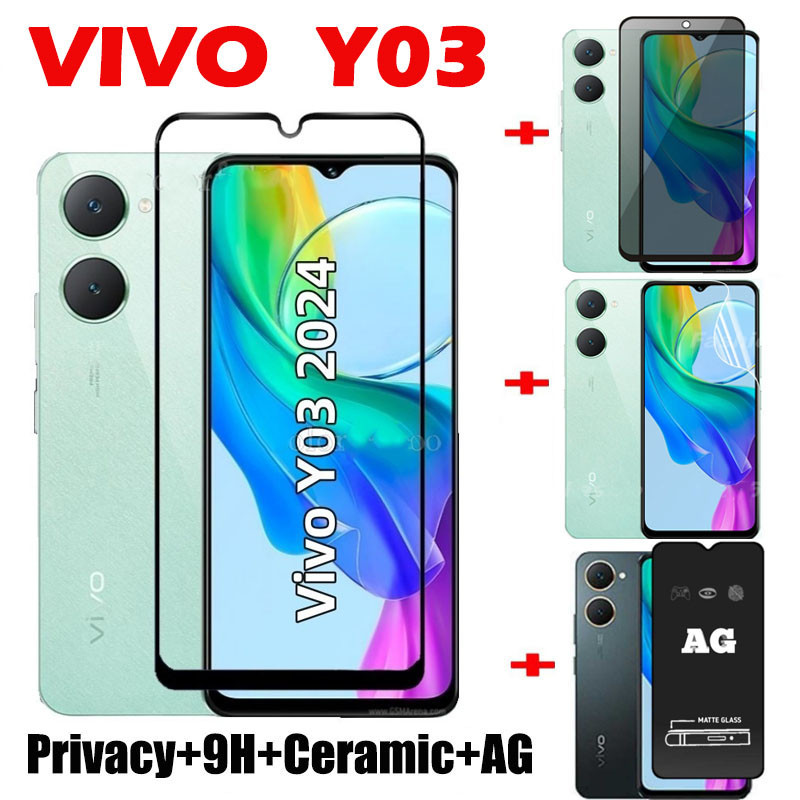 ฟิล์มกระจกนิรภัยกันรอยหน้าจอ สําหรับ Vivo Y03 Y27s Y27 Y17s Y02t Y02a Y02s Y02 Y01 Y16 ฟิล์มใส ฟิล์ม