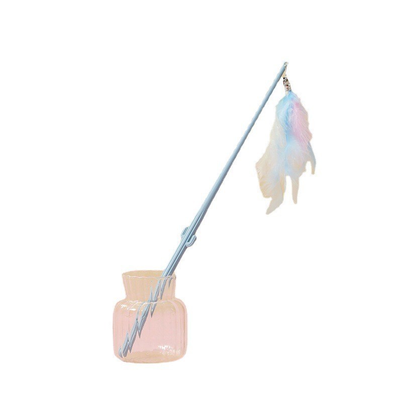 YTL ของเล่นแมว ไม้ตกแมว ไม้ล่อแมว ของเล่นเเมว มีกระดิ่งและฟู่สาย ไว้ล่อแมว คลาดเครียดคลายเหงา - รูปที่ 7