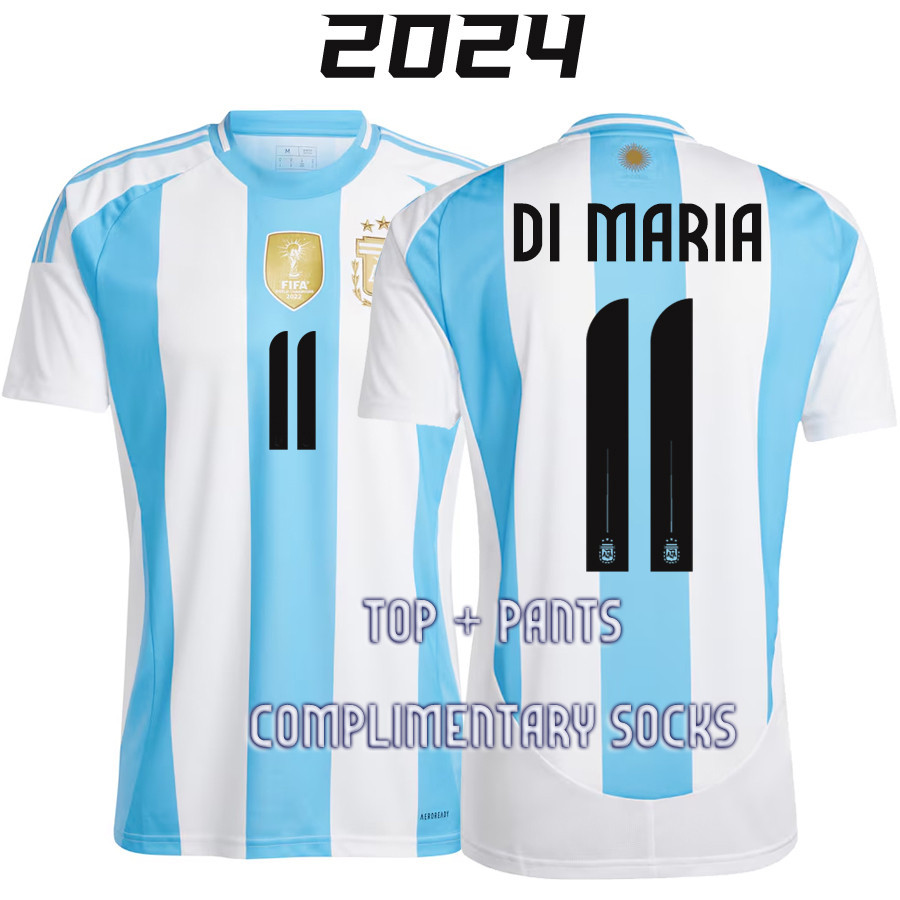 หมายเลขยูโร 2024 เสื้อกีฬาแขนสั้น ลายทีมชาติฟุตบอล Argentina Maria 11 Di ชุดเหย้า สําหรับผู้ชาย และผู้หญิง