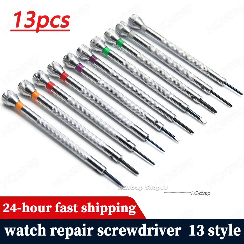 13 ชิ้น / เซต ไขควง เครื่องมือซ่อมนาฬิกา สเตนเลส 0.6-2.0 มม. มินิ ลิงค์ หมุด เครื่องมือช่างทํานาฬิกา แบบพกพา อุปกรณ์นาฬิกา