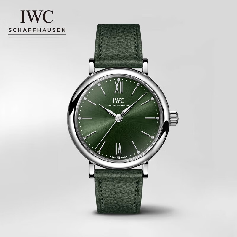 Iwc IWC IWC) Botao Fino Series นาฬิกาข้อมืออัตโนมัติ 34 Diamond Swiss Watch สีเขียว สําหรับผู้หญิง