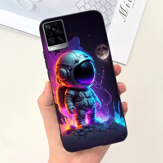 Vivo V20 V2025 V2024 / V20 SE V2022 V2023 เคสโทรศัพท์ ซิลิโคนนุ่ม ลายการ์ตูนนักบินอวกาศ ไดโนเสาร์ แมวน่ารัก