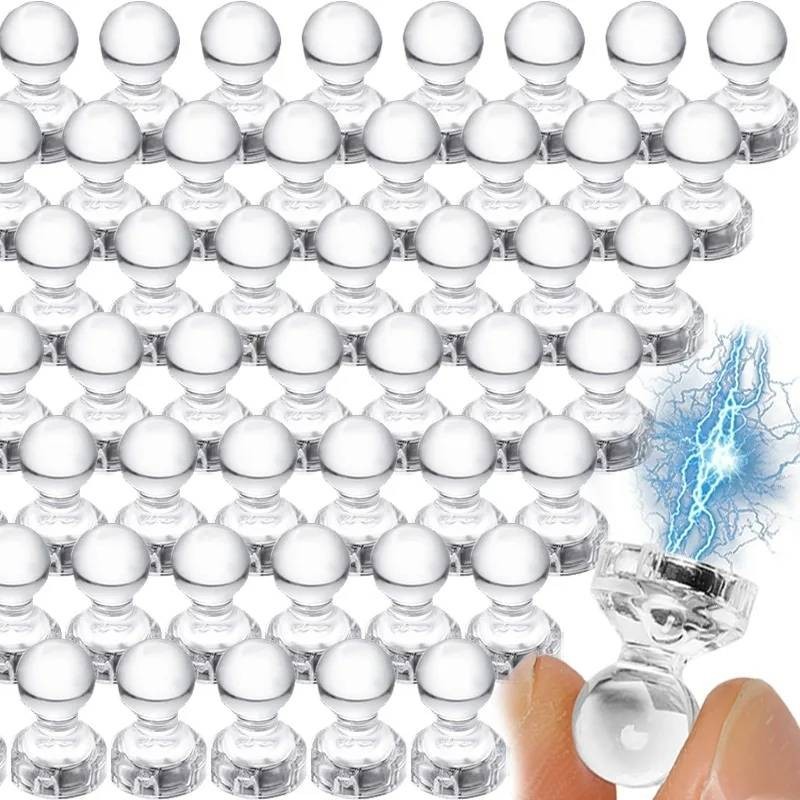 Super Strong Pushpin ดูดหัวเข็มขัด-สํานักงาน DIY หมุดแม่เหล็ก-เรียวเครื่องมือแม่เหล็ก-10 ชิ้นอะคริลิคใส Neodymium แม่เหล็ก Pushpin - สติกเกอร์ตู้เย็นแม่เหล็กหมุด