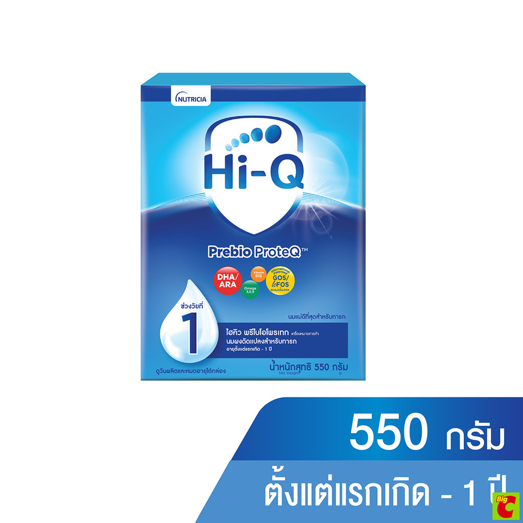 ไฮคิว พรีไบโอโพรเทก นมผงดัดแปลงสำหรับทารก ช่วงวัยที่ 1 ขนาด 550 ก.