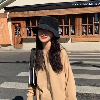 หมวกบักเก็ต กำมะหยี่ลูกฟูก สีพื้น มินิมอล bucket Ins ปรับขนาดได้