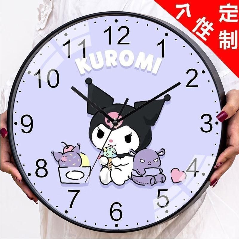 SANRIO นาฬิกาควอตซ์แขวนผนัง ลาย Kuromi น่ารัก ของขวัญ สําหรับตกแต่งบ้าน เหมาะกับผู้หญิง