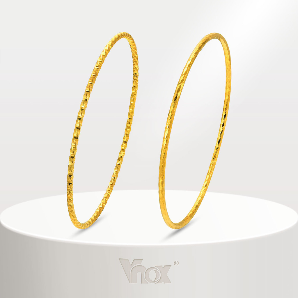 Vnox กําไลข้อมือทอง 18K 2 มม. หรูหรา สําหรับผู้หญิง งานแต่งงาน หมั้น