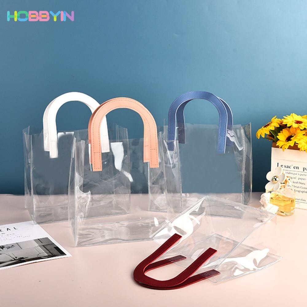 HOBBYIN กระเป๋าช้อปปิ้ง PVC แบบใส ทรงตัว U กันน้ํา