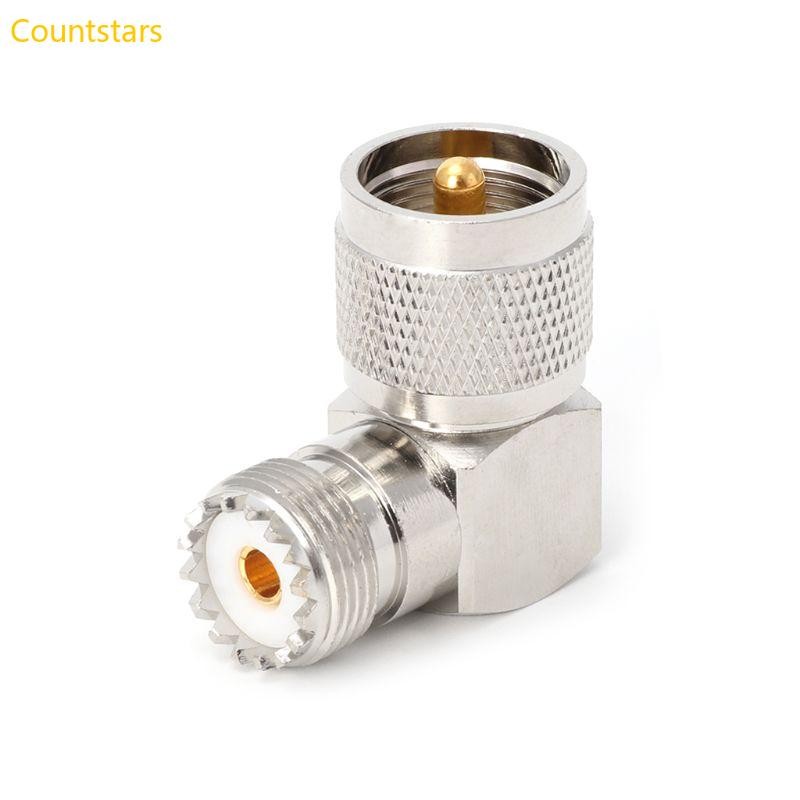 Cou UHF PL259 ปลั๊กชาย SO239 แจ็คหญิงมุมขวา 90 องศา RF อะแดปเตอร์ Connec