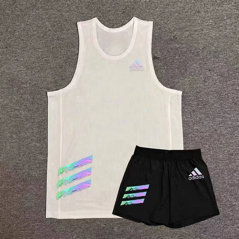 【Ready Stock】 Sports Track and Field Suit Training Men's and Women's Vest Marathon Racing Suit Quick-Drying Sleeveless Sports Basketball Split Shorts oAjz