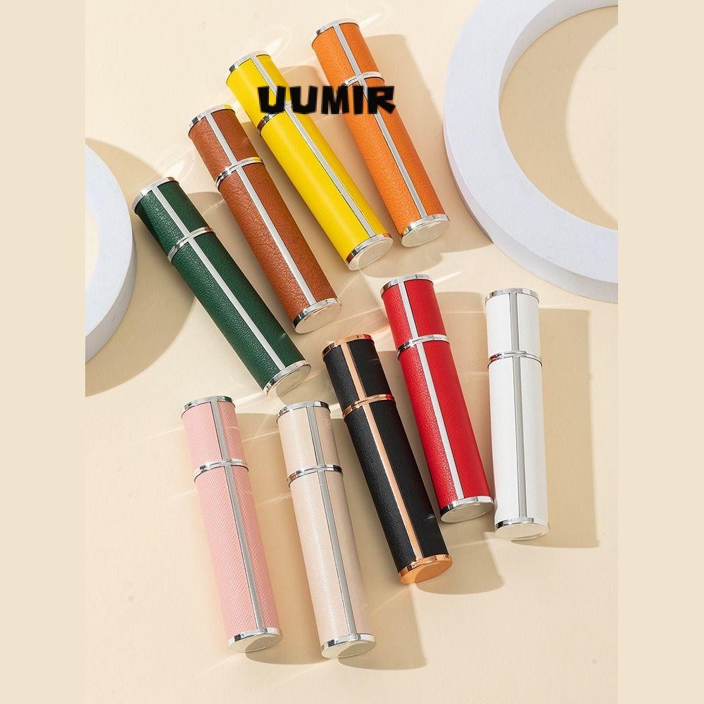 UUMIR ขวดน้ําหอม,ขวดสเปรย์ป้องกันการรั่ว10มล,ภาชนะเครื่องสําอางหนัง ปู่ ที่ว่างเปล่ารีฟิลแบบพกพาสําหรับผู้หญิง