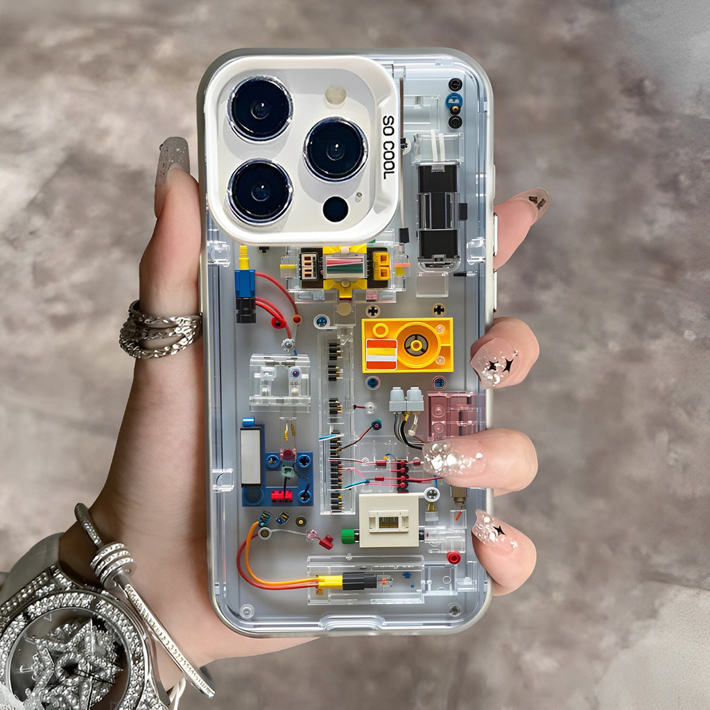🔥COD🔥เคสไอโฟน13 for iphone 11 14 pro 12 15 16 Pro MAX 14 15 7 Plus XR XSMAX เคสโทรศัพท์มือถือล้อเลียนโครงสร้างเครื่องกล