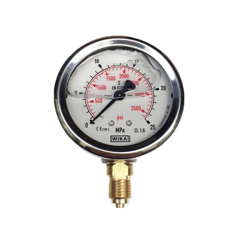 เกจวัดแรงดัน เกจไฮดรอลิก เกจนำเข้าจากเยอรมัน Wika กันกระแทก สแตนเลส ทดสอบแรงดัน EN837-1