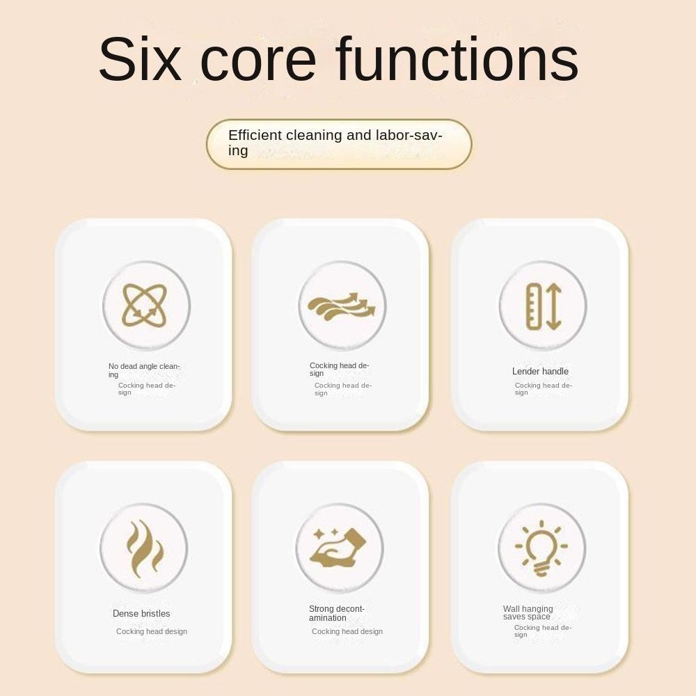 BEYONDAY แปรงขัดห้องน้ํา S-type, ผมนุ่มด้ามยาวมุมช่องว่างแปรง, ทนทานไม่มีมุมตายติดผนัง S-type แปรงห้องน้ําเครื่องมือทําความสะอาดอุปกรณ์เสริม - รูปที่ 4