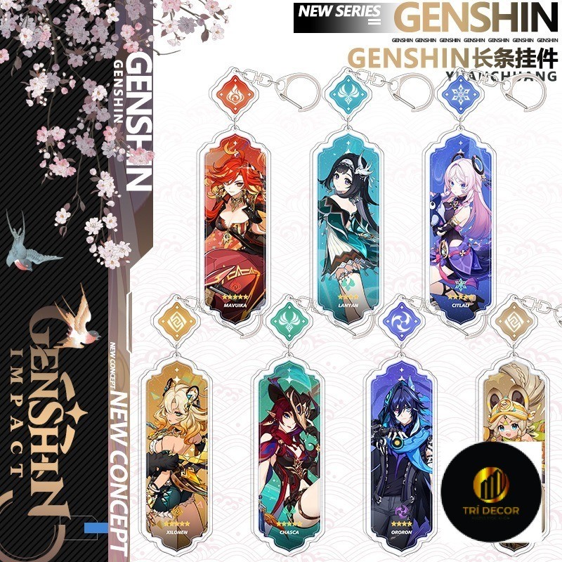 Genshin พวงกุญแจ Iansan Orron Chasca Citlali Xillene Mavika อะคริลิคจี้พวงกุญแจคอลเลกชัน C