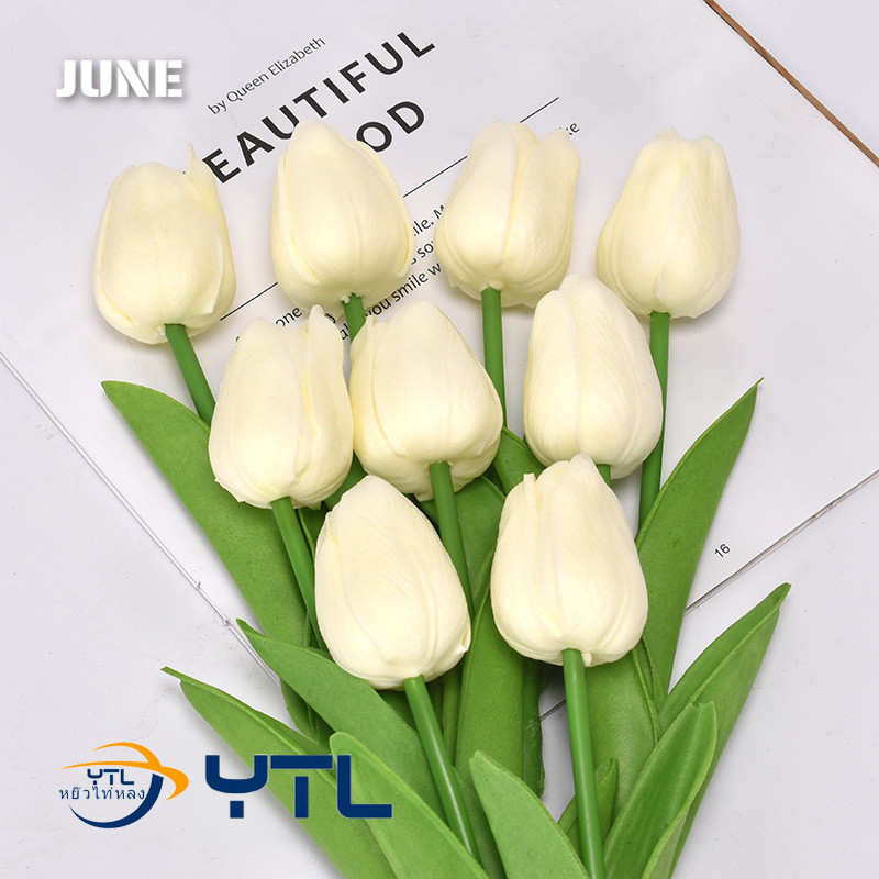 🌷ดอกไม้ประดิษฐ์ ทิวลิปปลอมขนาด 34 ซม.สำหรับตกแต่ง 1 ชิ้น(พร้อมส่งจากไทย)