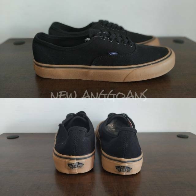 Vans Authentic Black Shoes Black Sole สีน้ำตาล Gum Sole  คอลเลกชัน