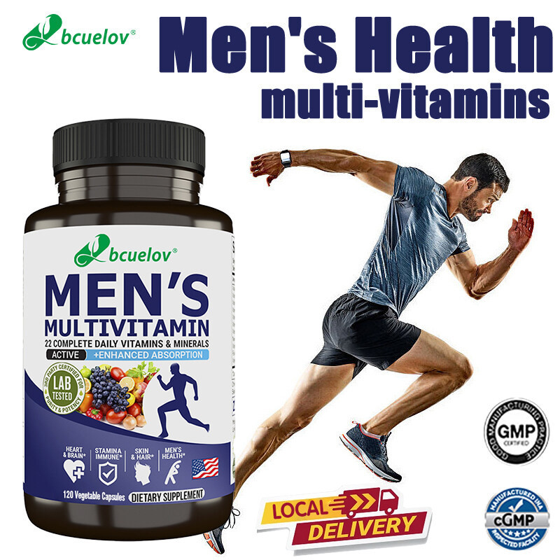 Bcuelov Mens Multivitamin, Immune Health Support, Heart Health Support, 30/60/120 แคปซูล