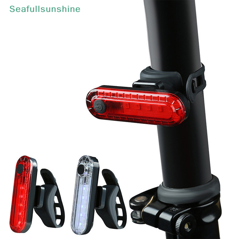 Seaf&gt; ไฟท้ายจักรยาน LED USB กันน้ํา