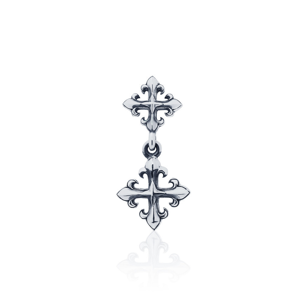 AKE AKE Rituals Cross Relics earring Stud ต่างหูเงินแท้ 925 แกะมือ ลงดำขับลาย *จำหน่ายเป็นชิ้น/ข้าง