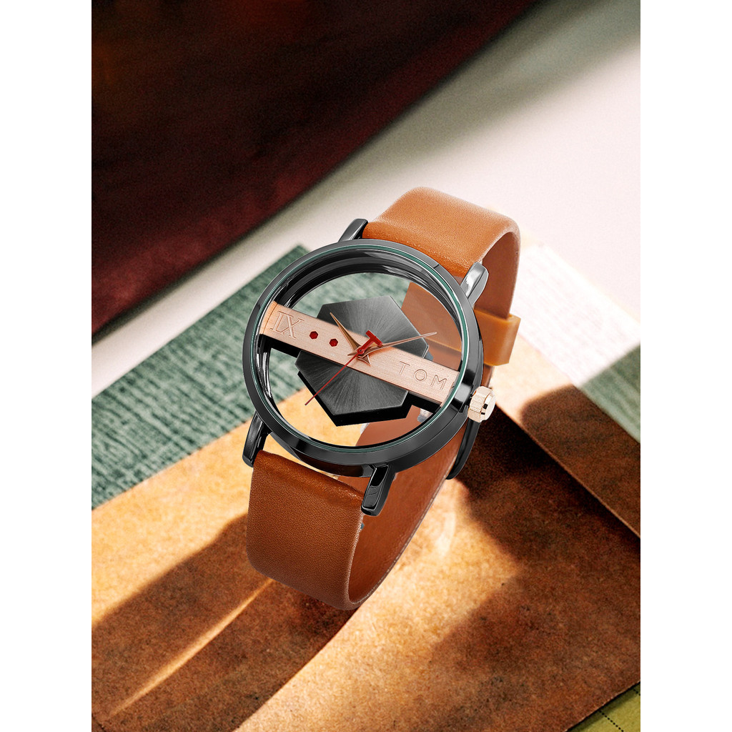 [รูปแบบใหม่] TOMI Hollow Design See-Through Watch Unisex Casual Fashion Simple Korean Men Women Watc