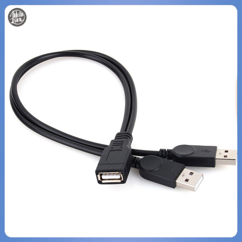 Wl| ใหม่ สายชาร์จ USB 2.0 1 ตัวเมีย เป็น 2 ตัวผู้ Y-Splitter ซิงค์ข้อมูล
