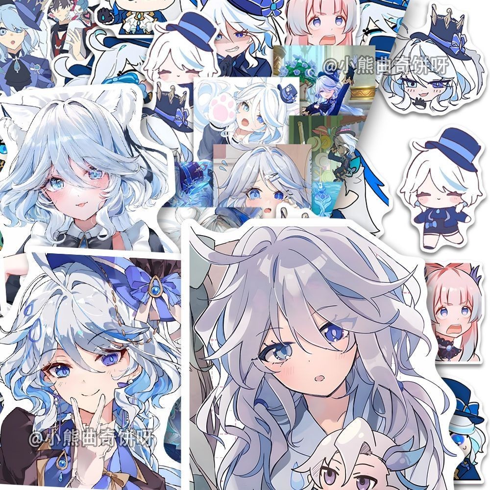 Genshin Impact Furina สติกเกอร์ DIY สําหรับติดตกแต่งโต๊ะ เครื่องเขียน โทรศัพท์มือถือ