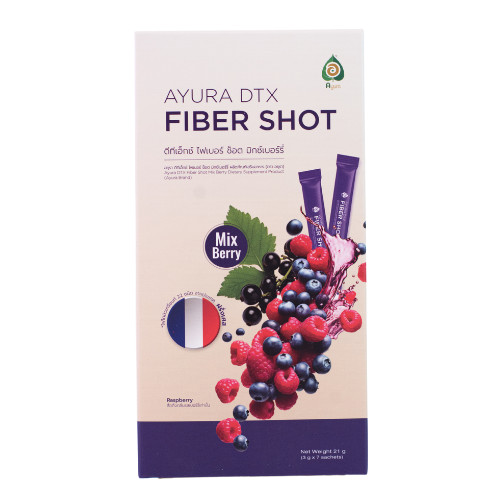 Ayura DTX Fiber Shot อยุรา ไฟเบอร์ช็อต มิกซ์เบอร์รี่ 7 sachets (7 ซอง/กล่อง) detox fiber
