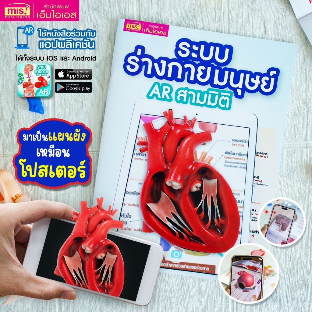 หนังสือระบบร่างกายมนุษย์ AR 3 มิติ