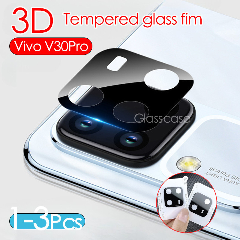 1-3 ชิ้น 3D กระจกนิรภัยป้องกันกล้อง fim สําหรับ Vivo V30 V40 E pro V30E V30pro V40pro VivoV30E VivoV30pro 5G Full Coverage เลนส์กล้องป้องกันหน้าจอฟิล์มกระจกนิรภัย