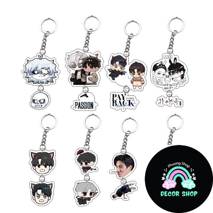 Manhwa Payback น่ารัก พวงกุญแจพวงกุญแจ 2 ชิ้น ร้าน nlp สําหรับตกแต่งกระเป๋านักเรียน