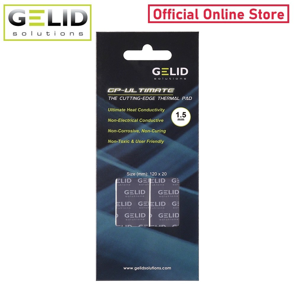 [Gelid Solutions Store] GP-ULTIMATE Thermal Pad (2 PCS) 120x20x1.5 mm./15.0 W/mK (TP-VP04-R-C)