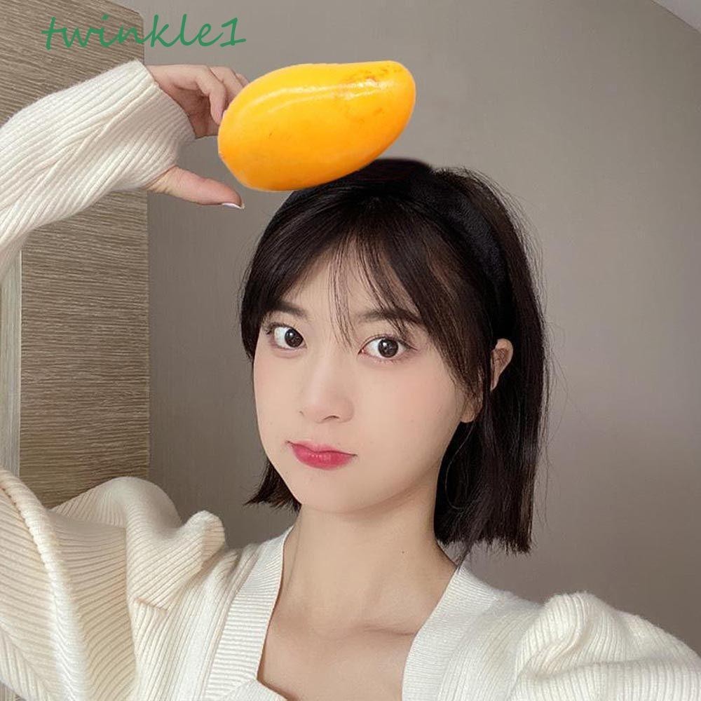 Twinkle1 ที่คาดผมผลไม้จําลอง รูปกล้วย มะนาว ส้ม สตรอเบอร์รี่ น่ารัก หรูหรา สําหรับผู้หญิง