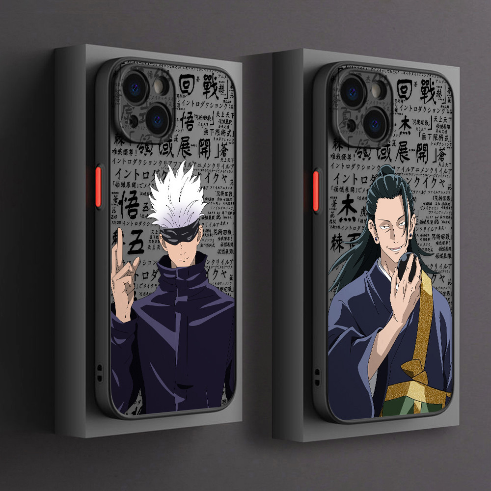 เคสโทรศัพท์มือถือแบบแข็ง โปร่งแสง ผิวด้าน ลายการ์ตูน Gojo Suguru Jujutsu Kaisen สีดํา สําหรับ iPhone 15 14 13 12 Mini 11 Pro Max X XS XR XSMAX 8 7 6 Plus SE2020