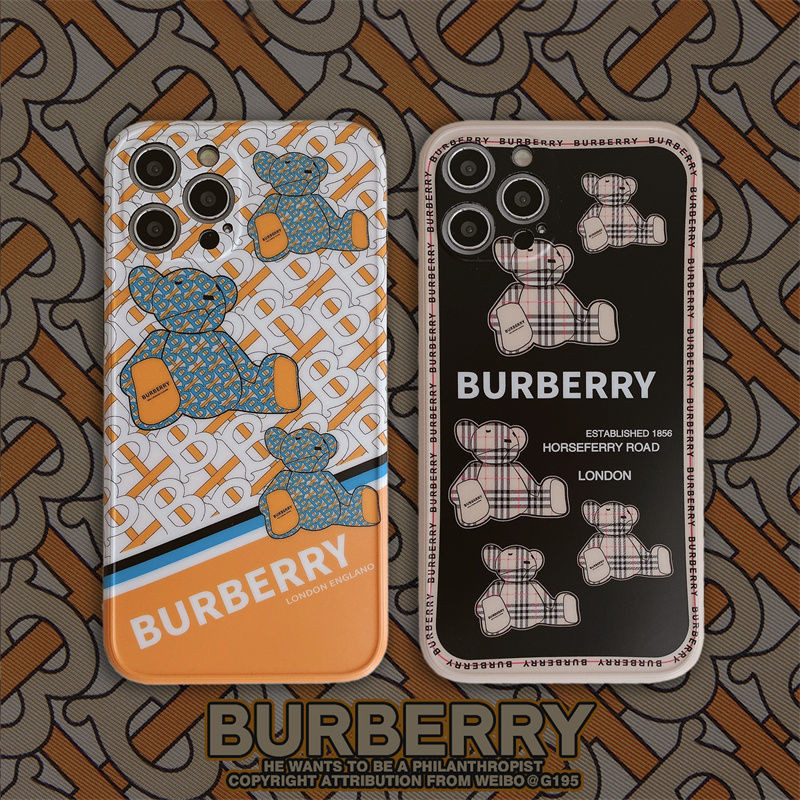 Burberry เคสโทรศัพท์มือถือ แบบนิ่ม ลายหมี สําหรับ Apple Iphone 11 12pro Xr 78plus Xsmax