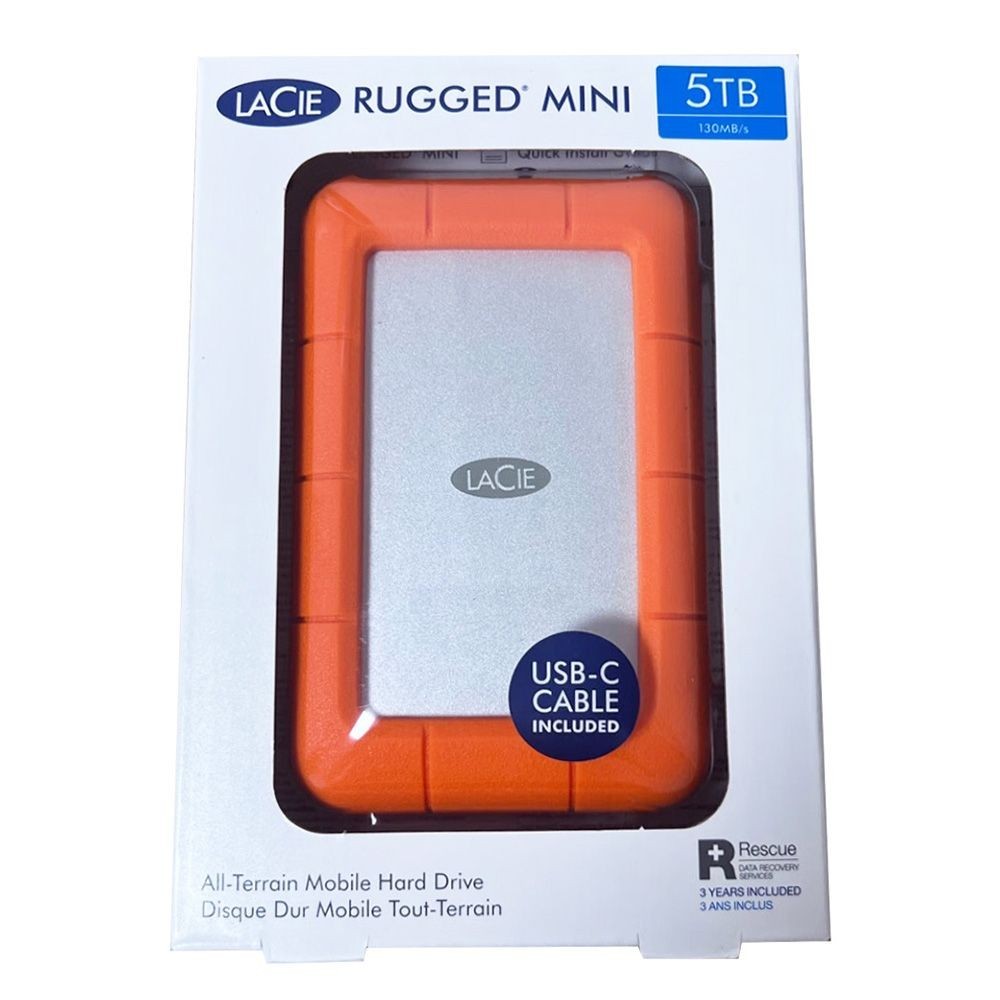 LaCie Rugged Mini 5TB External HDD (STJJ5000400) - All-Terrain Mobile Hard Drive