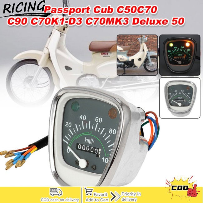 Rpl มาตรวัดความเร็วรถจักรยานยนต์ มาตรวัดระยะทาง นาฬิกาจับเวลา อะไหล่ดัดแปลง สําหรับ Cub C50 C70 C90
