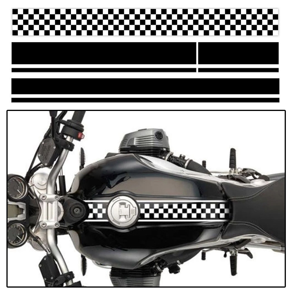 ลายไวนิลสะท้อนแสงสติ๊กเกอร์ตกแต่ง Moto Tank Body Decal DIY สติ๊กเกอร์ติดถังน้ํามันเชื้อเพลิงกันน้ํา Racing อุปกรณ์มอเตอร์ไซค์ Decal