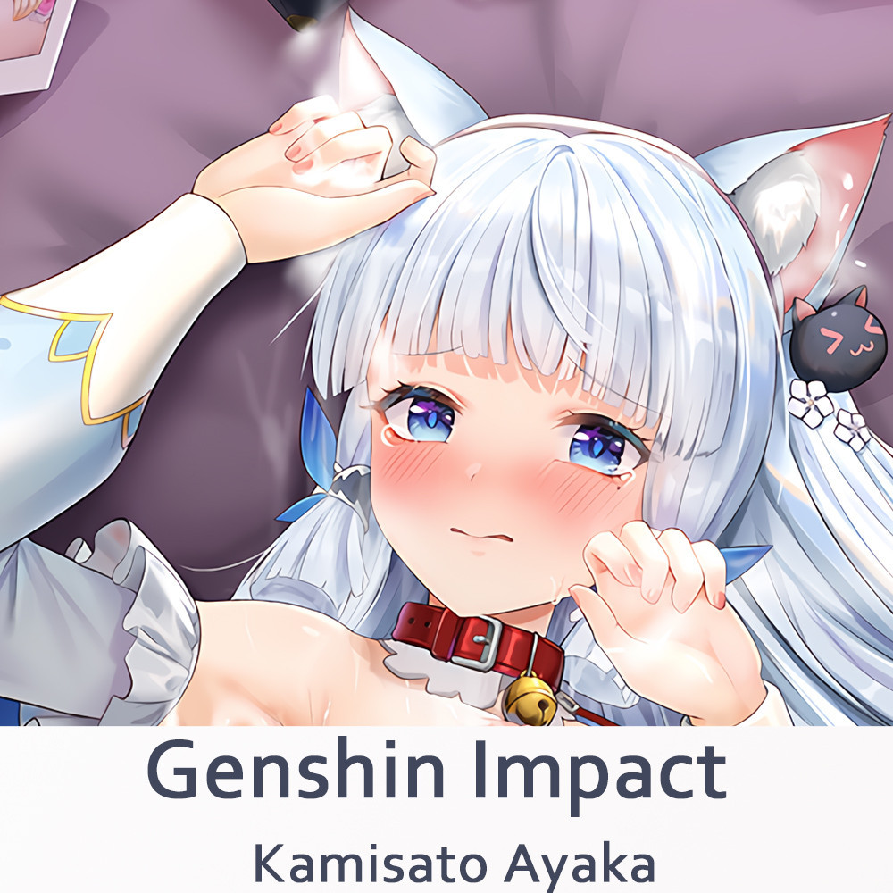 ปลอกหมอน พิมพ์ลายเกม Genshin Impact Kamisato Ayaka Dakimakura แบบสองด้าน DIY สําหรับตกแต่ง