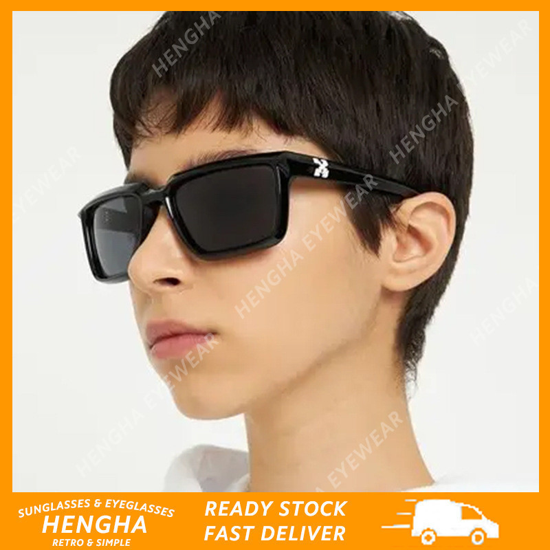 (HENGHA) แว่นกันแดด กรอบเล็ก สีดํา สไตล์ตะวันตก คลาสสิก ย้อนยุค