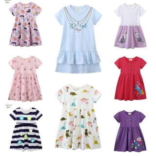 ชุดเดรสแขนยาว พิมพ์ลายยูนิคอร์น สีรุ้ง สําหรับเด็กผู้หญิง -q…