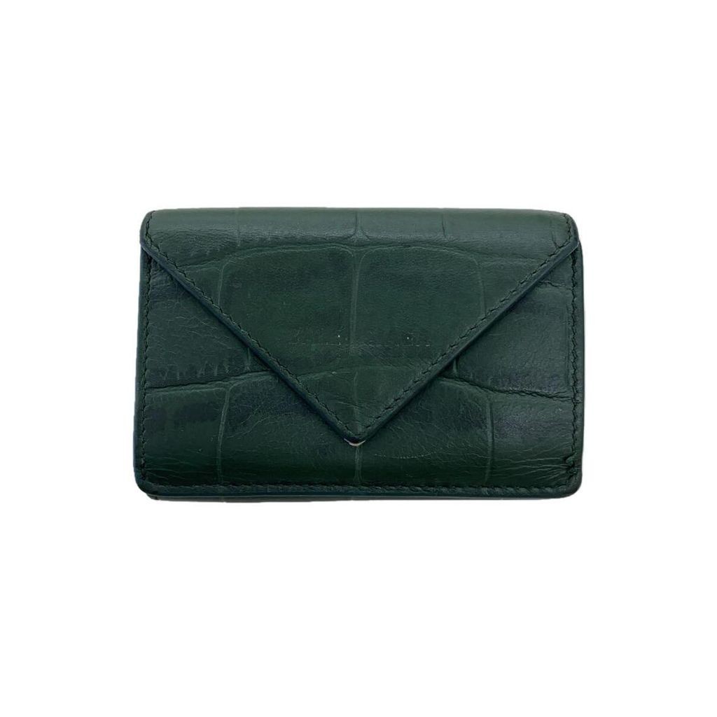 Balenciaga กระเป๋าสตางค์ แบบพับสองทบ ขนาดเล็ก 391446 1090 สีเขียว จากญี่ปุ่น มือสอง
