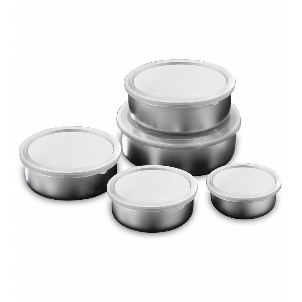 P&P_chic shop SANE ชุดหม้อสเตนเลสพร้อมฝาปิด 5ใบ DUBUO