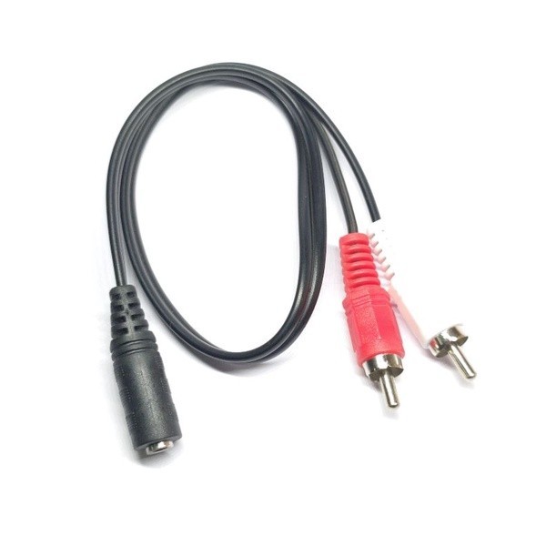 สายเชื่อมต่อ สาย แจ็ค ตัวเมีย 3.5mm  to ปลั๊กตัวผู้ RCA x2 ยาว 30cm