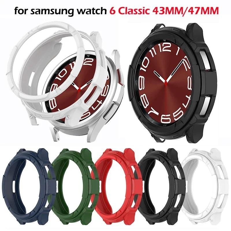 เคสนาฬิกาข้อมือ PC หมุนได้ 6 ระดับ 43 มม. 47 มม. อุปกรณ์เสริม สําหรับ Samsung Galaxy Watch 6 Classic