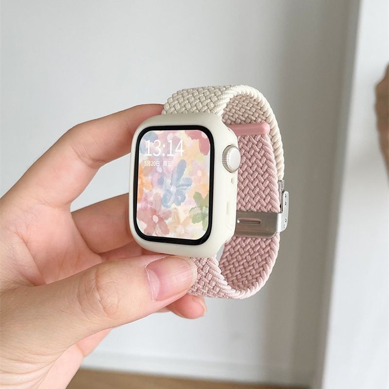 สายนาฬิกาข้อมือไนล่อนถัก สามารถปรับได้ แบบเปลี่ยน สําหรับ Apple Watch 9