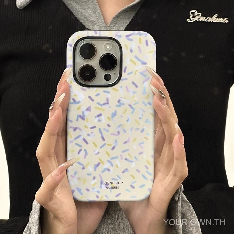 เคสโทรศัพท์มือถือ ฟิล์มพรีเมี่ยม ลายจุด สําหรับ Apple 15promax 14 2 in 1 13 12 11 EOZZ