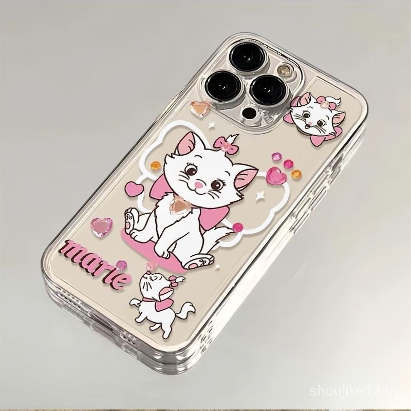 ใหม่ เคสโทรศัพท์มือถือแบบใส กันกระแทก ลายแมวโบว์ สีชมพู เรียบง่าย สําหรับ Apple IPHONE 15 14 13 12 11promax pro XSMAX XR X XS 7 8plus 1KAM