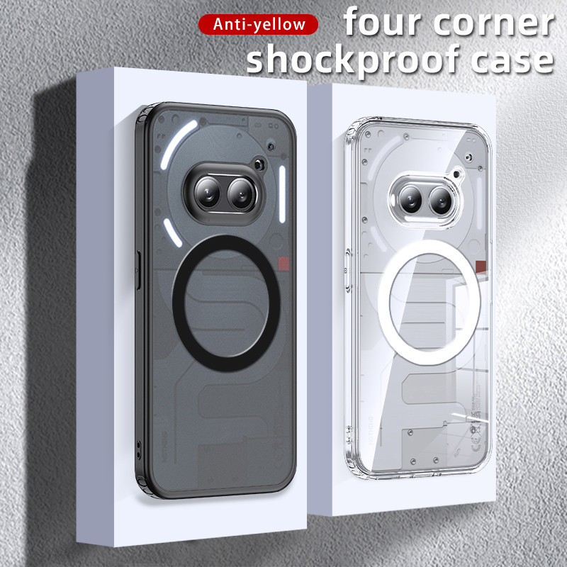 สําหรับ Nothing Phone 2A / 2A Plus Case ELVEV โปร่งใส Matte Hard PC กันกระแทก Semitransparent ฝาหลังดูด