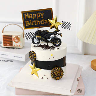 เครื่องประดับตกแต่งเค้กรถยนต์อุปกรณ์เสริมปลั๊กอินวันเกิดของพ…